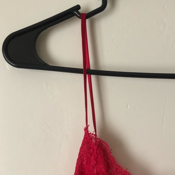 Victoria’s Secret Red Slip Dress w/ Lace Hem - Picture 3 of 6